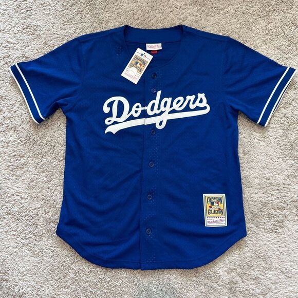 Mitchell & Ness Authentic Royal MLB Los Angeles Dodgers Button Front Jersey - Picture 1 of 5